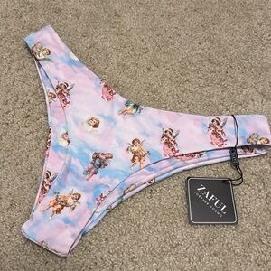 NWT Zaful Angel Print High Cut Brazillian Bikini Bottoms